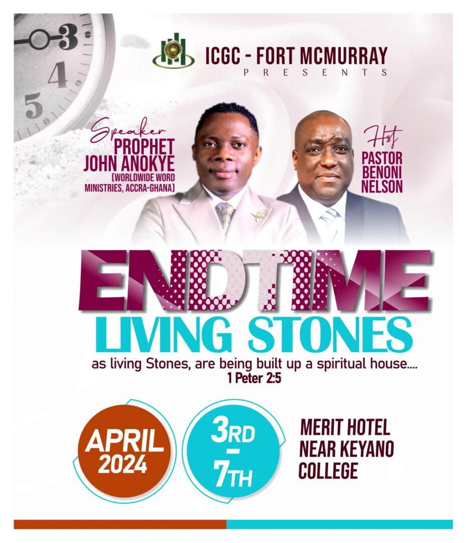 endtime living stones poster with two people in it.